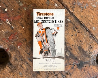 C. 1920's Firestone Motorcycle Tires Advertising Ink Blotter.