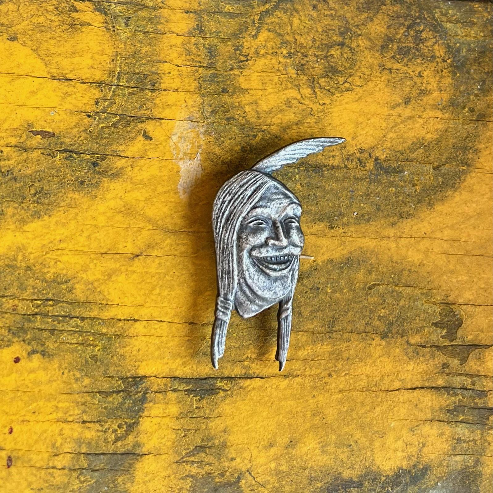 1930s Indian Motorcycles “laughing Indian” Riding Hat & Jacket Pin