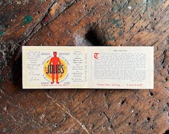 C. 1920's Orange Julius Free Beverage Advertising Coupon With Devil Graphic.