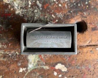 C. 1920's Clark Grave Vault Salesman Sample Coffin Display.