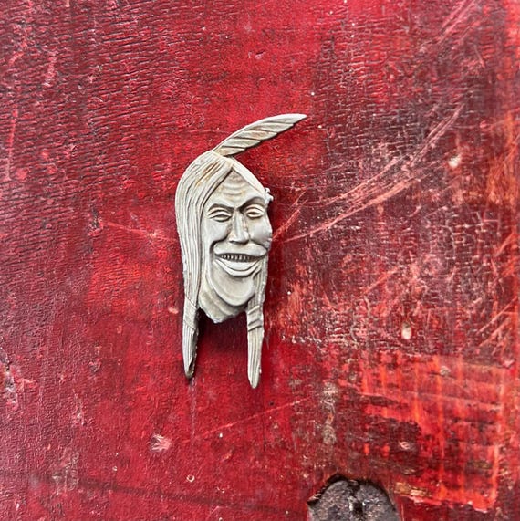 1930s Indian Motorcycles “laughing Indian” Riding Hat & Jacket Pin