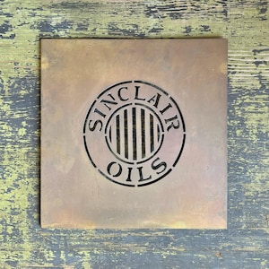 1920s Sinclair Oils Barrel Stencil – Original Brass Oil Drum Advertising Stencil Made By S.W. Spencer Mfg. Co. Boston.
