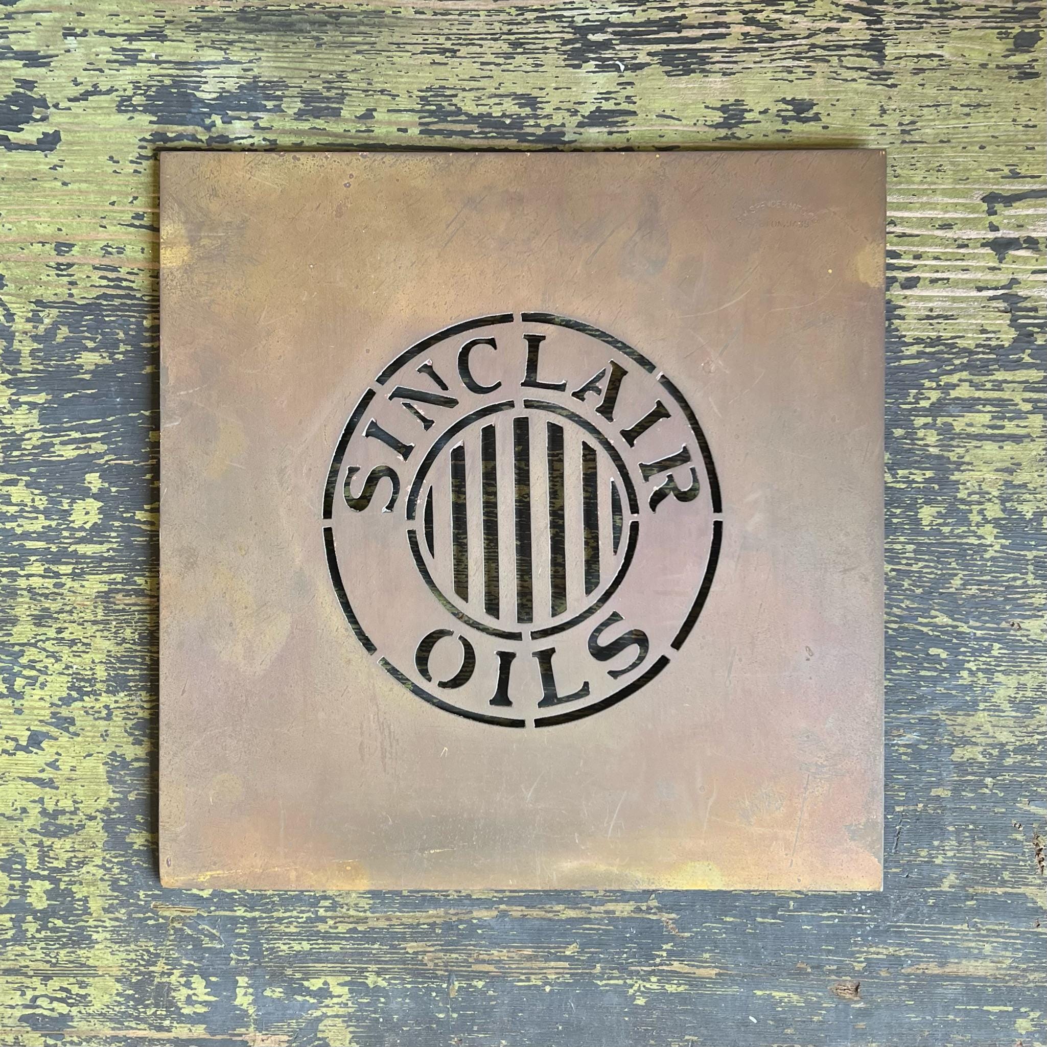 1920s Sinclair Oils Barrel Stencil – Original Brass Oil Drum