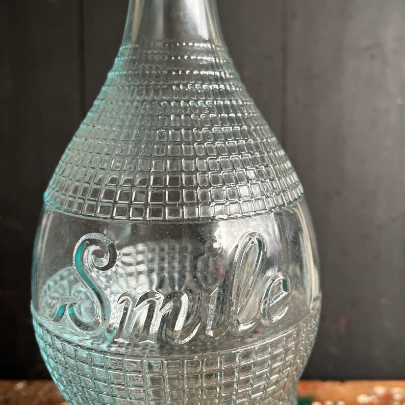 C. 1920's Smile Soda Pop Glass Store Display Bottle. Etsy