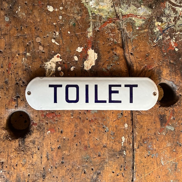 C. 1930’s “Toilet” Porcelain Rest Room Door Sign.