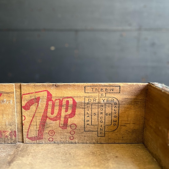 1960s 7UP Wooden Soda Pop Bottle Crate • “fresh up With Seven Up