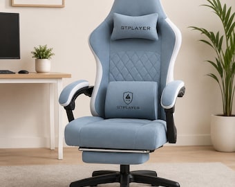 PU Leather Gaming Chair with Reclining Function Footrest Racing Style goth | Rocking chair