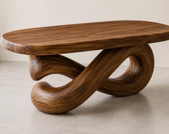 Organic Modern Coffee Table, Handmade Wooden Center Table | Bisslupoz