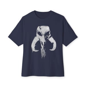 Oversized Punisher Mandalorian Mythosaur Skull Tee | Star Wars Bounty Hunter Shirt image 5
