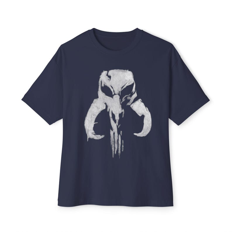 Oversized Punisher Mandalorian Mythosaur Skull Tee | Star Wars Bounty Hunter Shirt image 5