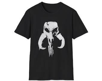 Camiseta Punisher Mythic Skull Mandalorian Mythosaur / Icono inspirado en Star Wars