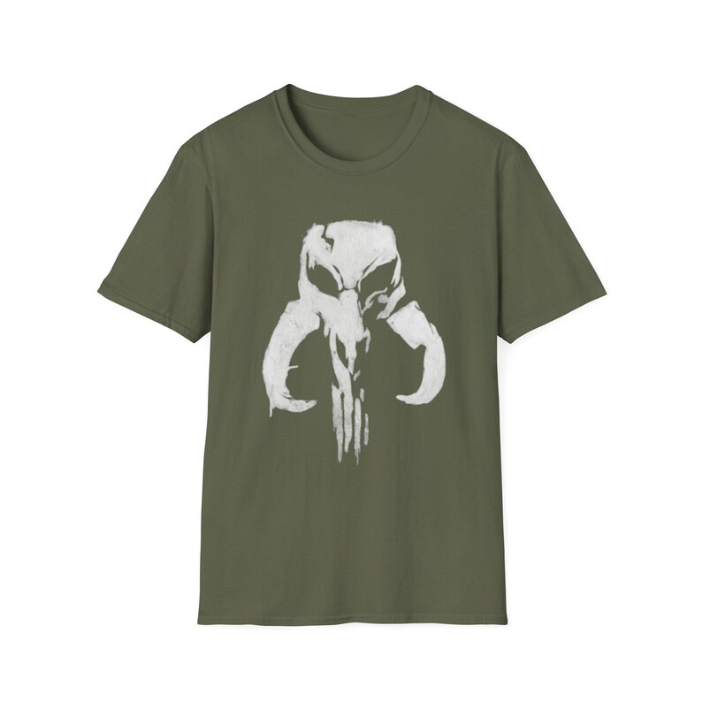 Punisher Mythic Skull Mandalorian Mythosaur T-Shirt | Star Wars Inspired Icon image 2