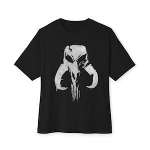 Oversized Punisher Mandalorian Mythosaur Skull Tee | Star Wars Bounty Hunter Shirt image 1