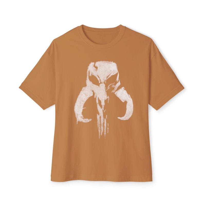 Oversized Punisher Mandalorian Mythosaur Skull Tee | Star Wars Bounty Hunter Shirt image 2