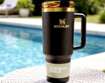 Chocolate Gold 40oz Tumbler with Handle | Insulated Stainless Steel Travel Cup