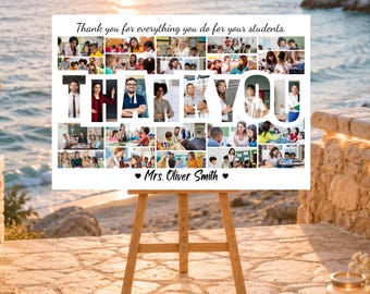 Editable Thank You Photo Collage Canva Template, Personalized Teacher Appreciation Gift (Digital Download)