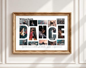 Dance Photo Collage Canva Template, Editable Dance Recital Picture Gift Poster,  , Printable Wall Art