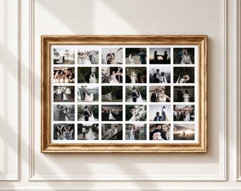 30 Photo Collage Wall Art Canva Template, Memory Picture Poster, Family Photo Grid Print