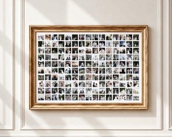 150 Photo Collage Canva Template, Picture Grid Wall Art, Memory Photo, Wedding, Printable Gift