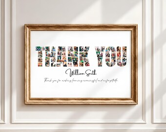 Thank You Photo Collage Template Canva, Editable Appreciation Poster, Personalized Photo Gift, Instant Download