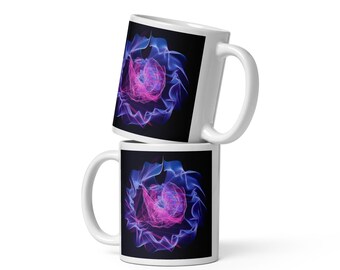 Polyrhythmic Flames- White glossy mug