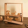 Handcrafted Wooden Animal Ornament, Wooden Walking Toy for Children with Ramp, Home Decor with Gift Bag for Gifting product logo