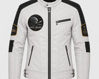 Quilted Jacket, Custom Jacket, mens leather Jacket, White Leather Biker Jacket, Jake Sully Alien Costume, Gift for him