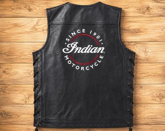 Leather Vest Men ,Motorcycle Vest, Biker Vest,Genuine Leather Riding Vest,Vintage Custom Vest,Gift for Him,Genuine leather vest, Indian vest