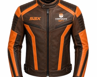 SBX Project Hail Mary Jacket, Ryan Gosling Jacket, Ryland Grace Jacket, Orange & Black Leather Biker Jacket, Corporate Gift, Gift for Dad