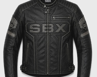 Men’s Skull Leather Jacket Handmade Full Grain Biker Jacket Custom Gothic Motorcycle Leather Coat Gift For Him