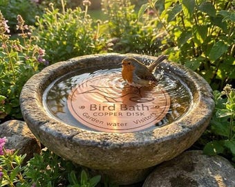 Solid Copper Bird Bath Water Purifier Disk 4 Engraved Natural Water Cleaner 99.9% Pure Copperwith Raised Feet Chemical Free Garden Accessory