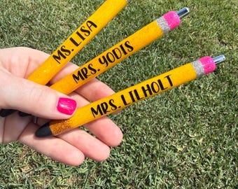 Personalized Resin Pencil Pen: Teacher Appreciation Gift with Ink Refill