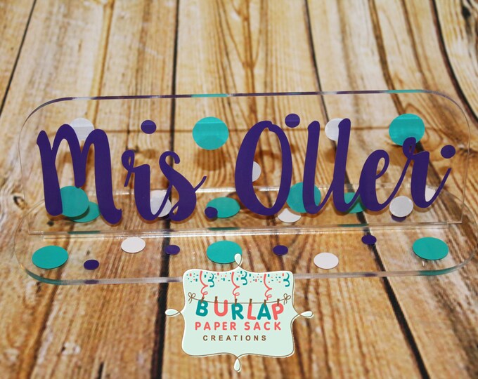 Personalized Desk Name Plate Teacher Appreciation Office Etsy