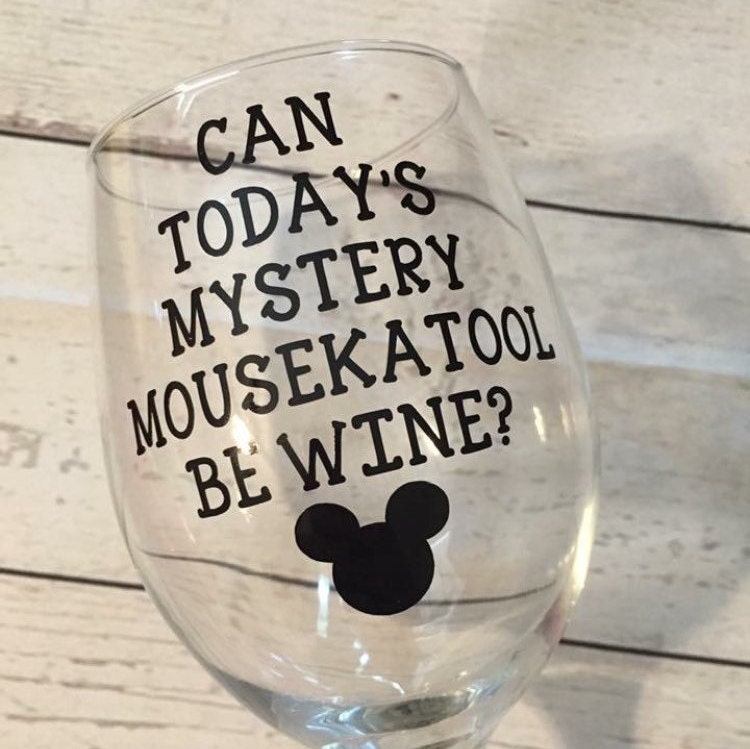 Disney Wine Glass - Mickey Mouse Icons - Black-KitGlass-2816