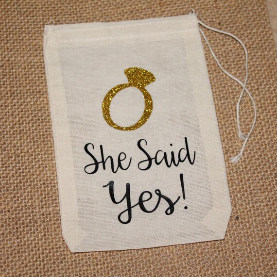 She Said Yes Engagement Party Favor Bags Multiple Fonts | Etsy