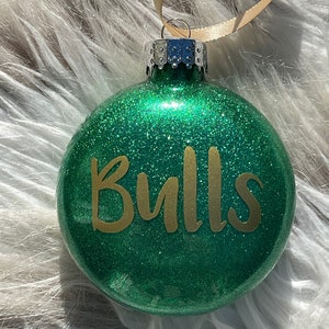 USF Bulls Glitter Christmas Ornament: College Football Holiday Decor