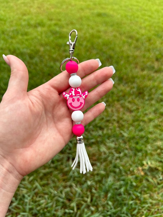braccialetto portachiavi con perline in silicone occidentale mucca altopiano, braccialetto in silicone Cowgirl, regalo per gli amanti della mucca