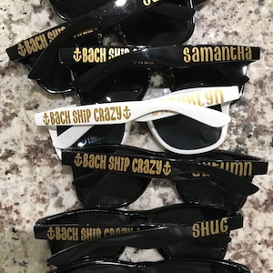 Bachelorette Party Sunglass Set - Bach Ship Crazy - Cruise Bachelorette - Nautical Bachelorette Party - Bridal Shower - Engagement