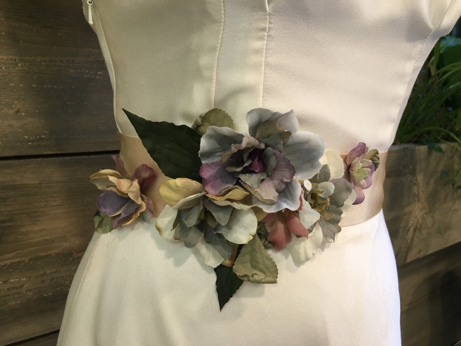 Silk flower Sash Etsy