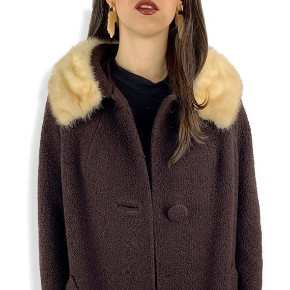1950’s union made swing coat with blonde mink fur… - image 1