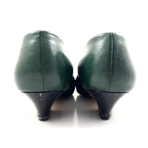 Vintage 1950's ETIENNE AIGNER green leather shoes… - image 6