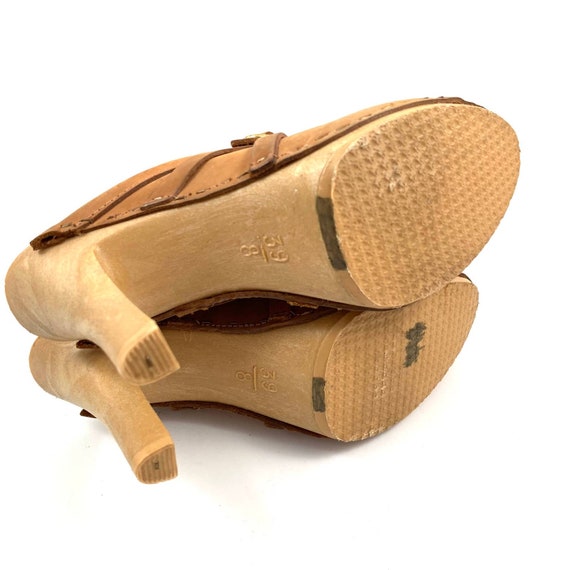 1960's Italian crafted nubuck leather heeled clogs - image 3