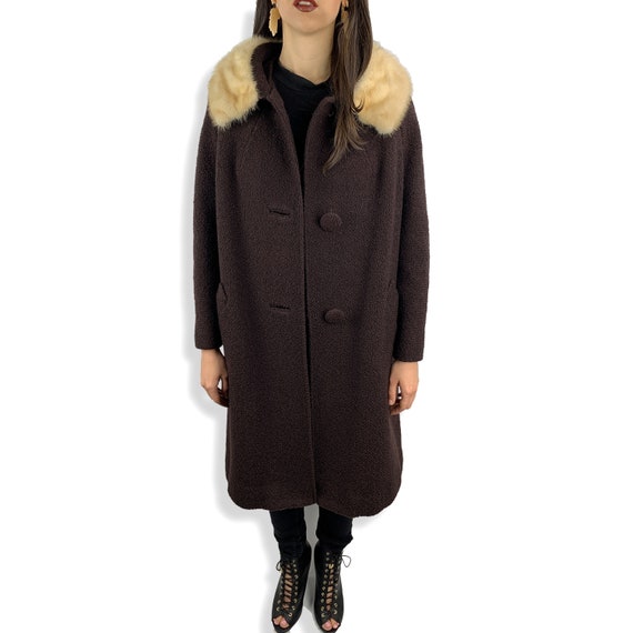 1950’s union made swing coat with blonde mink fur… - image 2