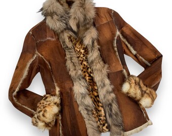 Vintage ADRIENNE LANDAU Reversible Fox and Rabbit Fur Jacket Etsy