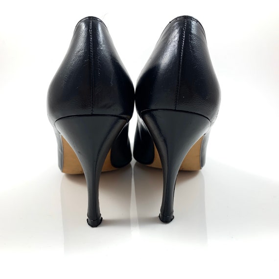 1970’s SERGIO ZELCER black leather pumps with lea… - image 4