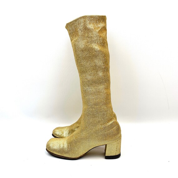 1960’s metallic glitter gold lame fabric go-go boo