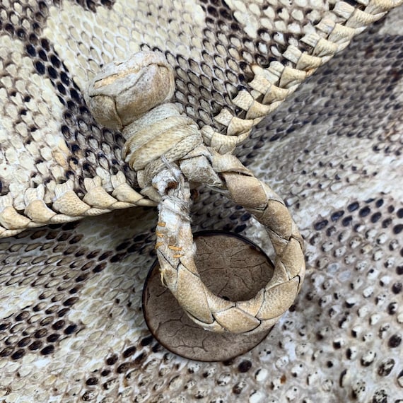 1970's Python snakeskin raffia trim clutch purse - image 7