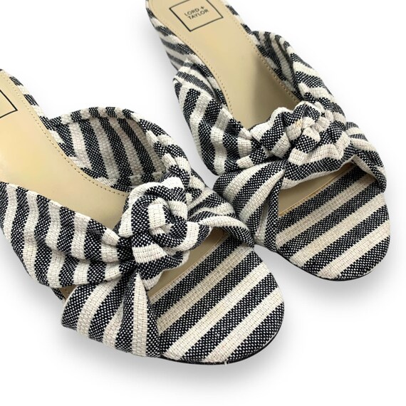Vintage LORD & TAYLOR striped knotted wedge sanda… - image 2