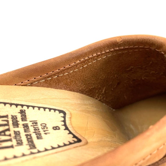 1960's Italian crafted nubuck leather heeled clogs - image 10