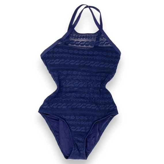 Y2K NAUTICA navy blue lace one piece swimsuit - image 5